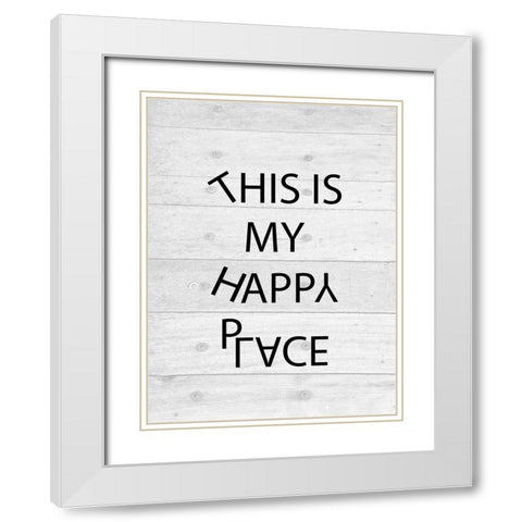 Happy Place White Modern Wood Framed Art Print with Double Matting by Phillip, Jamie