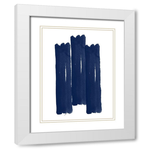 Blue Botanical 4 White Modern Wood Framed Art Print with Double Matting by Phillip, Jamie