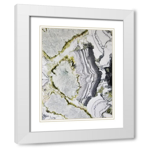 Marbled Abstract 3 White Modern Wood Framed Art Print with Double Matting by Phillip, Jamie