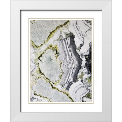 Marbled Abstract 3 White Modern Wood Framed Art Print with Double Matting by Phillip, Jamie