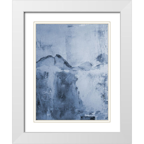Blue Mountain White Modern Wood Framed Art Print with Double Matting by Phillip, Jamie