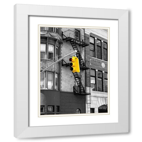 Traffic Lights White Modern Wood Framed Art Print with Double Matting by Phillip, Jamie