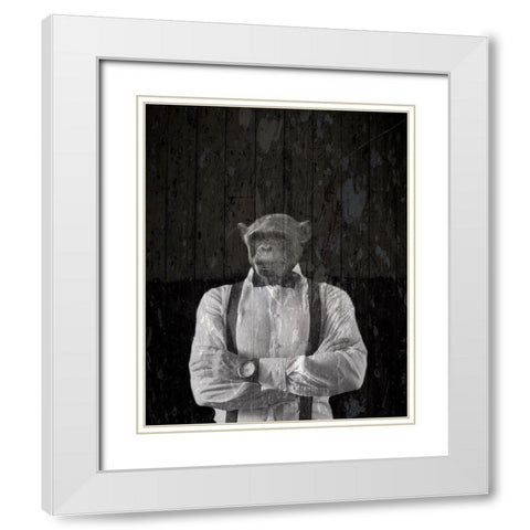 Street Monkey White Modern Wood Framed Art Print with Double Matting by Phillip, Jamie