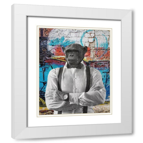 Street Monkey 2 White Modern Wood Framed Art Print with Double Matting by Phillip, Jamie