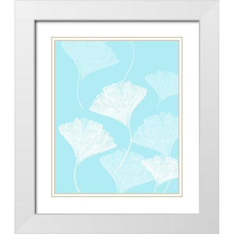 Ginkgo White Modern Wood Framed Art Print with Double Matting by Phillip, Jamie