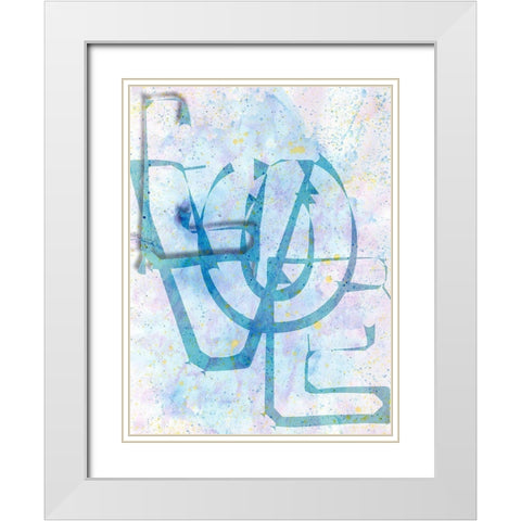 Love White Modern Wood Framed Art Print with Double Matting by Phillip, Jamie