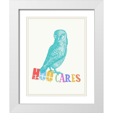 Mr. Owl 2 White Modern Wood Framed Art Print with Double Matting by Phillip, Jamie