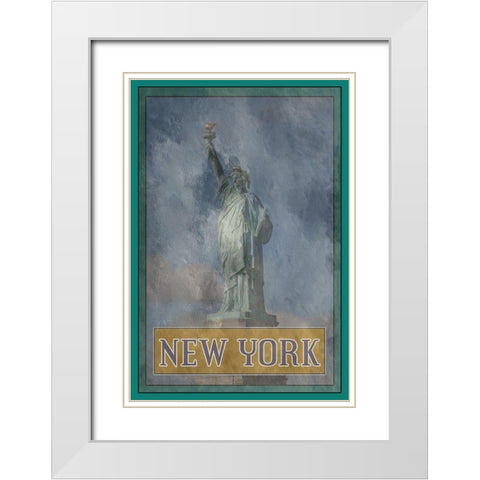 New York White Modern Wood Framed Art Print with Double Matting by Phillip, Jamie