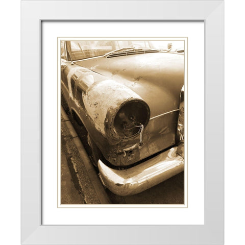 Vintage Benz Car 3 White Modern Wood Framed Art Print with Double Matting by Phillip, Jamie