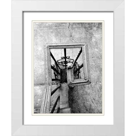 Railing 1 White Modern Wood Framed Art Print with Double Matting by Phillip, Jamie