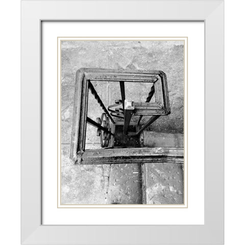 Railing 2 White Modern Wood Framed Art Print with Double Matting by Phillip, Jamie