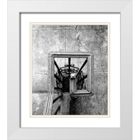 Railing 3 White Modern Wood Framed Art Print with Double Matting by Phillip, Jamie