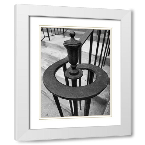 Railing 4 White Modern Wood Framed Art Print with Double Matting by Phillip, Jamie