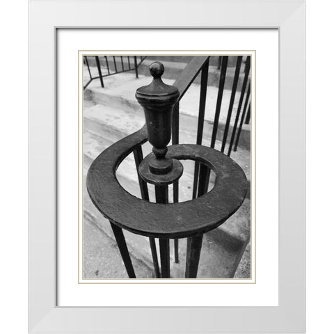 Railing 4 White Modern Wood Framed Art Print with Double Matting by Phillip, Jamie