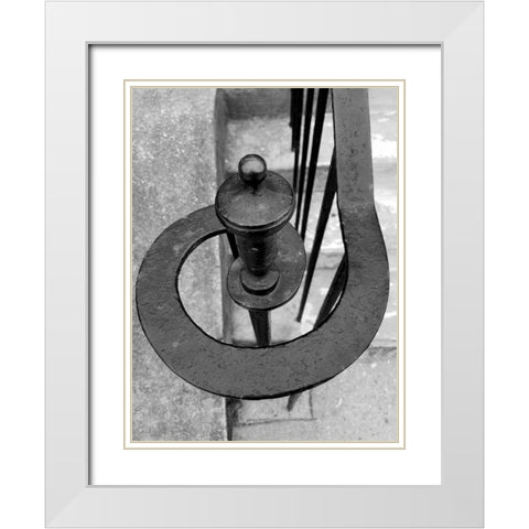 Railing 5 White Modern Wood Framed Art Print with Double Matting by Phillip, Jamie