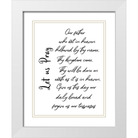 The Lords Prayer White Modern Wood Framed Art Print with Double Matting by Phillip, Jamie