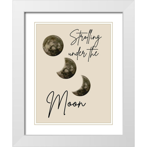Moon Stroll White Modern Wood Framed Art Print with Double Matting by Phillip, Jamie