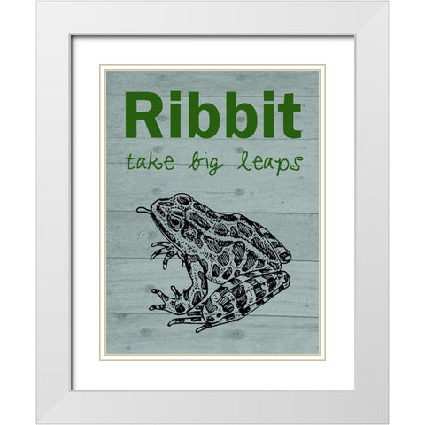 Ribbit White Modern Wood Framed Art Print with Double Matting by Phillip, Jamie