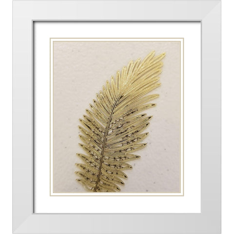 Gold Feather White Modern Wood Framed Art Print with Double Matting by Phillip, Jamie