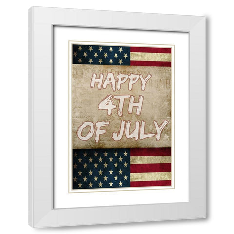 Independence Day White Modern Wood Framed Art Print with Double Matting by Phillip, Jamie