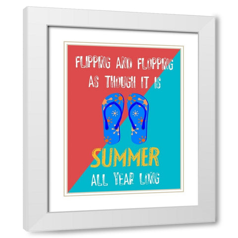 Flipflops White Modern Wood Framed Art Print with Double Matting by Phillip, Jamie
