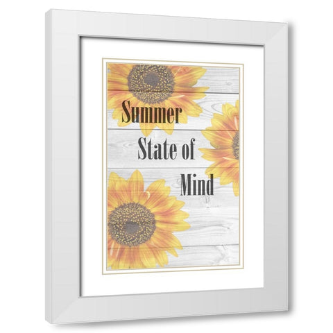Summer  Sunflower White Modern Wood Framed Art Print with Double Matting by Phillip, Jamie