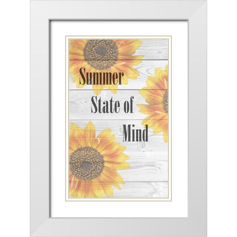Summer  Sunflower White Modern Wood Framed Art Print with Double Matting by Phillip, Jamie