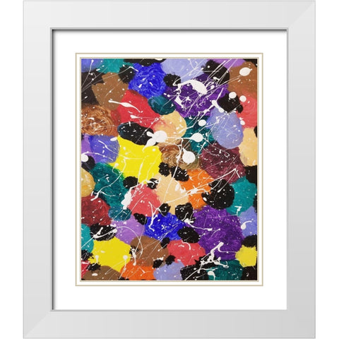 Drip Drop Color Pop 1 White Modern Wood Framed Art Print with Double Matting by Phillip, Jamie