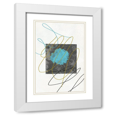 Lined Abstract White Modern Wood Framed Art Print with Double Matting by Phillip, Jamie