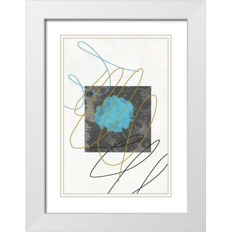 Lined Abstract White Modern Wood Framed Art Print with Double Matting by Phillip, Jamie