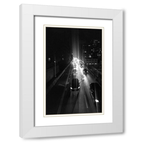 New York Cars White Modern Wood Framed Art Print with Double Matting by Phillip, Jamie
