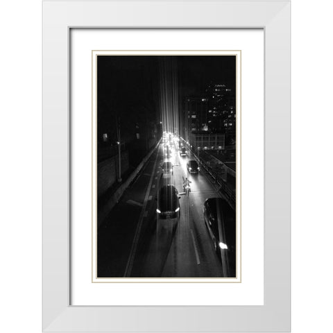 New York Cars White Modern Wood Framed Art Print with Double Matting by Phillip, Jamie