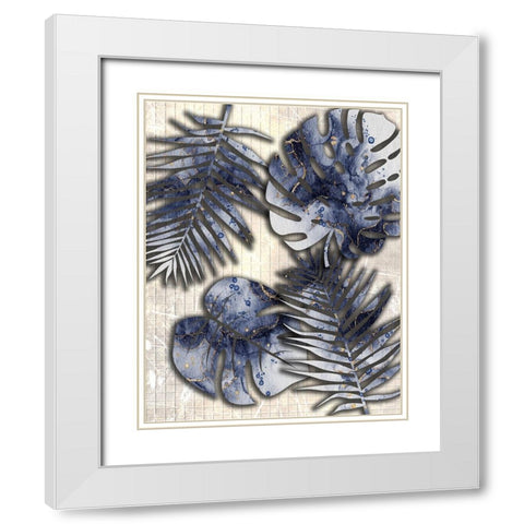 Gold And Blue White Modern Wood Framed Art Print with Double Matting by Phillip, Jamie