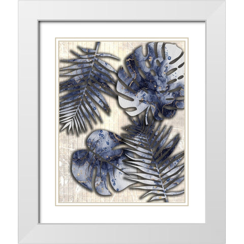 Gold And Blue White Modern Wood Framed Art Print with Double Matting by Phillip, Jamie