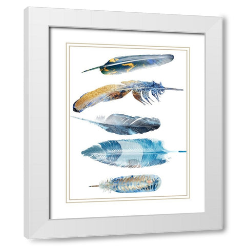 Feather Fluff White Modern Wood Framed Art Print with Double Matting by Phillip, Jamie