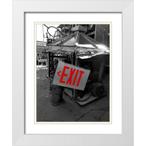 Exit White Modern Wood Framed Art Print with Double Matting by Phillip, Jamie