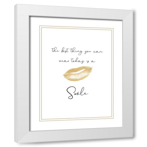 Smile White Modern Wood Framed Art Print with Double Matting by Phillip, Jamie