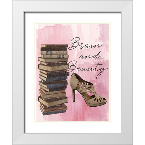 Brain And Beauty White Modern Wood Framed Art Print with Double Matting by Phillip, Jamie