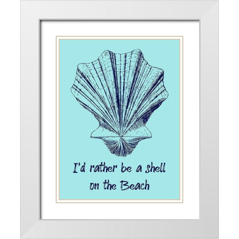 Shell On The Beach White Modern Wood Framed Art Print with Double Matting by Phillip, Jamie