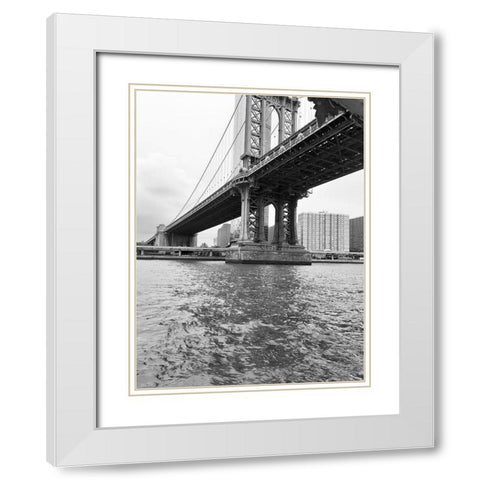 MANHT BRDG 2 White Modern Wood Framed Art Print with Double Matting by Phillip, Jamie