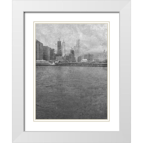NY White Modern Wood Framed Art Print with Double Matting by Phillip, Jamie