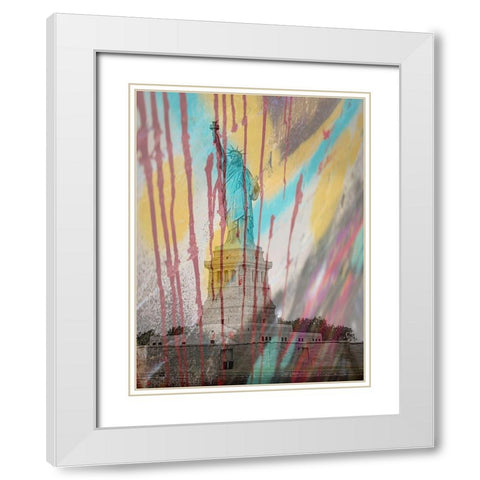 Stat 2 White Modern Wood Framed Art Print with Double Matting by Phillip, Jamie