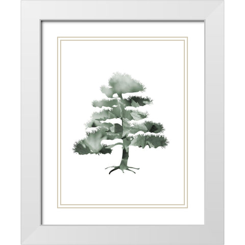 Aqua Tree White Modern Wood Framed Art Print with Double Matting by Phillip, Jamie