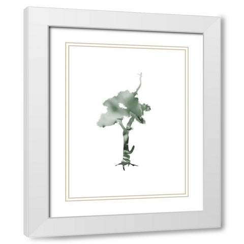 Aqua Tree 2 White Modern Wood Framed Art Print with Double Matting by Phillip, Jamie
