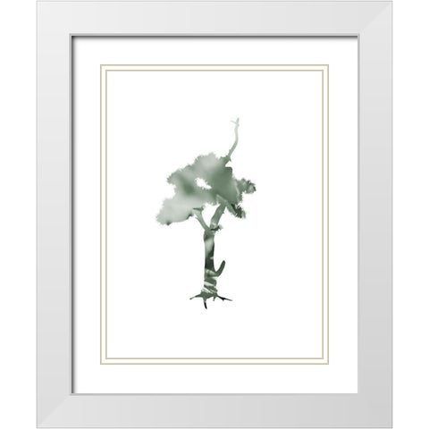 Aqua Tree 2 White Modern Wood Framed Art Print with Double Matting by Phillip, Jamie