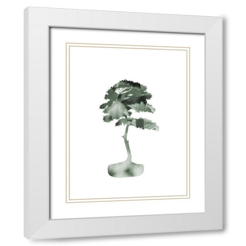 Aqua Tree 4 White Modern Wood Framed Art Print with Double Matting by Phillip, Jamie