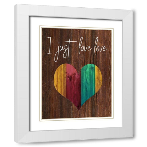 Love Love White Modern Wood Framed Art Print with Double Matting by Phillip, Jamie