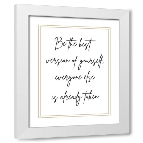 Yourself White Modern Wood Framed Art Print with Double Matting by Phillip, Jamie