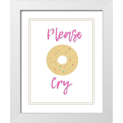 Doughnut Cry White Modern Wood Framed Art Print with Double Matting by Phillip, Jamie