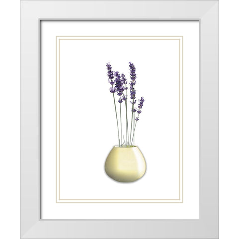 LAVENDER White Modern Wood Framed Art Print with Double Matting by Phillip, Jamie